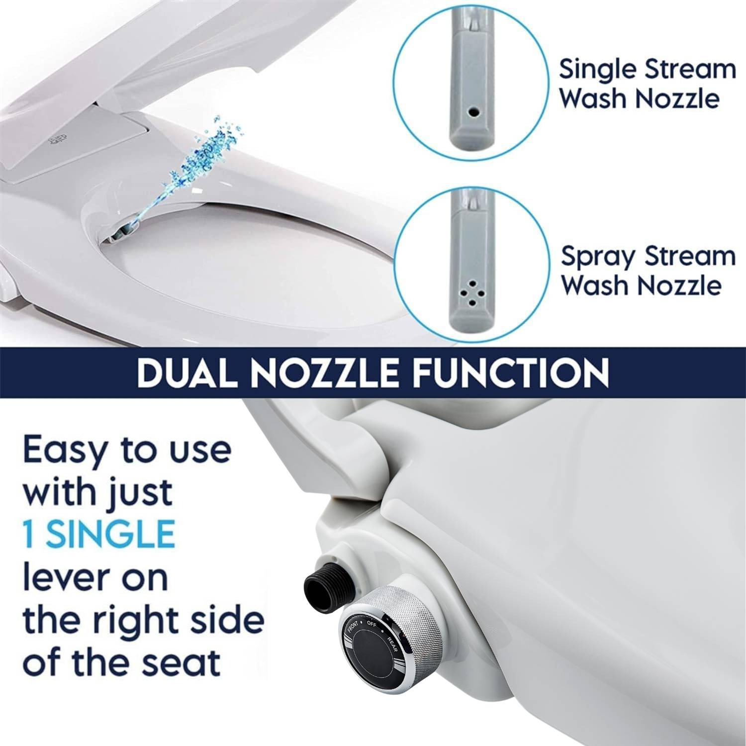 Non-Electric Bidet Toilet Seat - Elongated: image 3